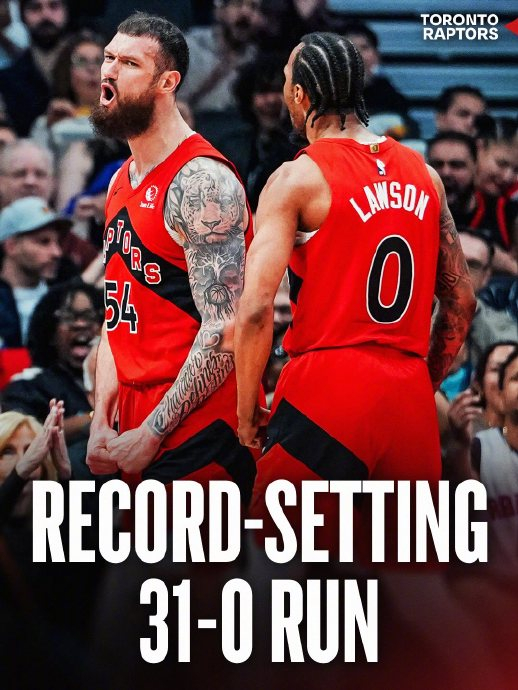 猛龙创NBA历史最长31-0攻击波逆转魔术